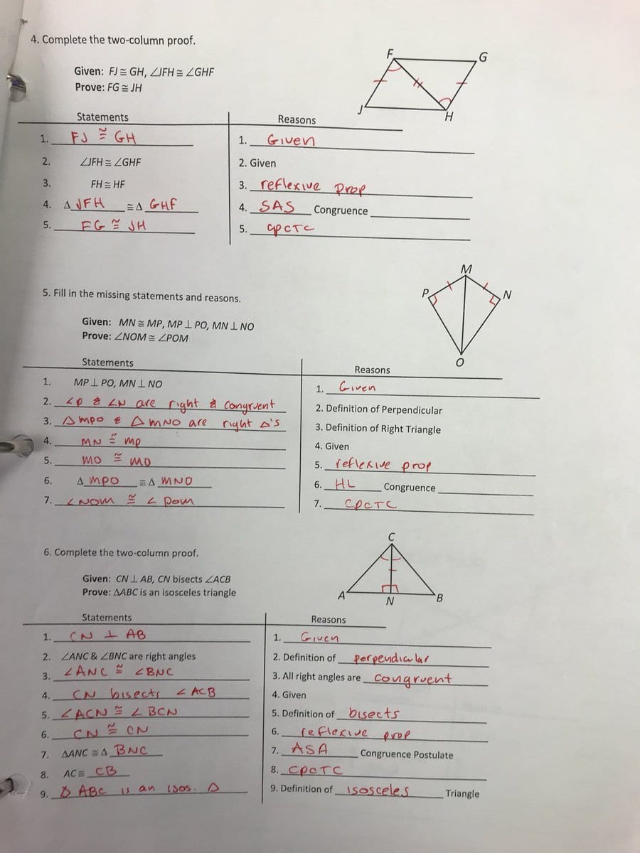 James Dow On Twitter "answers To Worksheet 79 In H Geometry… " As Well As Worksheet 79 Using Cpctc Answers