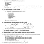 Kinematics Worksheet As Well As Displacement And Velocity Worksheet