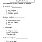 Math  Second Grade Sentences Worksheets Ccss 2 L 1 F Inside Sentence And Fragment Worksheet
