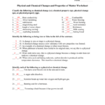 Matter Homework Packetkey For 2 3 Chemical Properties Worksheet Answers