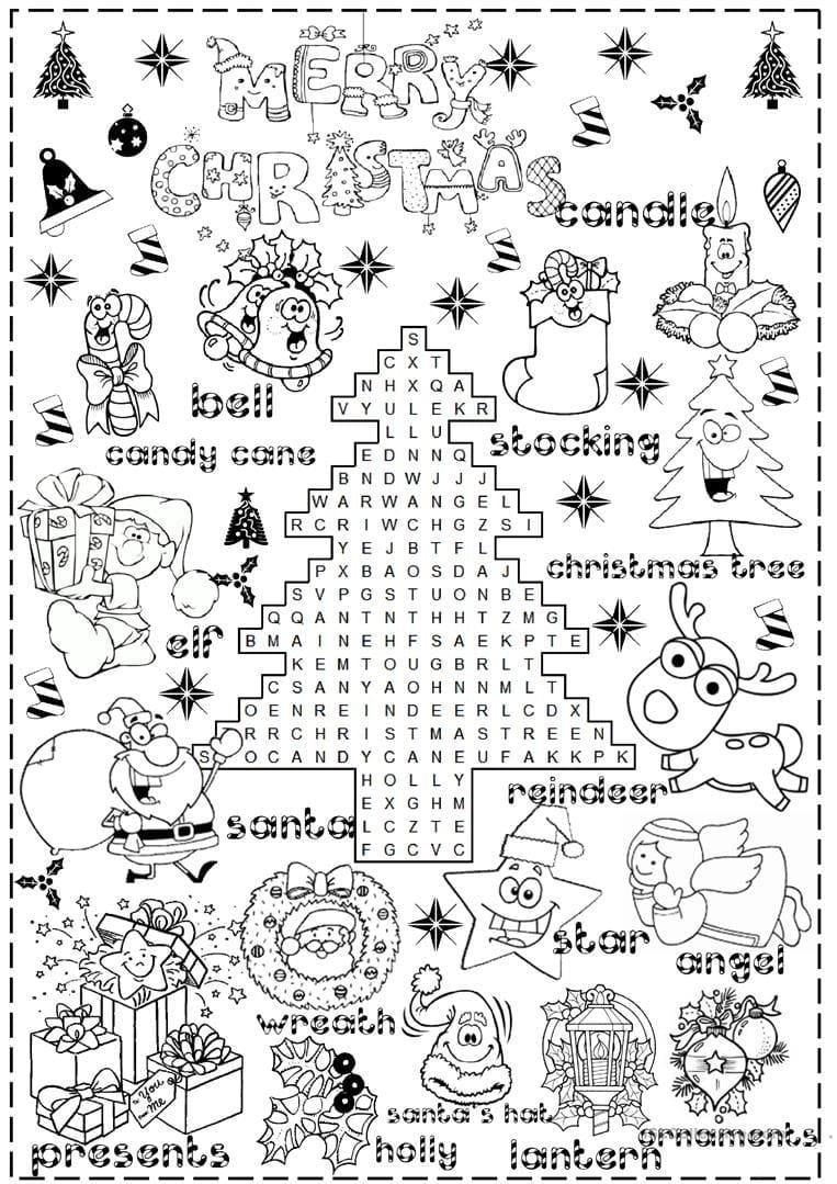 Merry Christmas  English Esl Worksheets Pertaining To Christmas Activities Worksheets