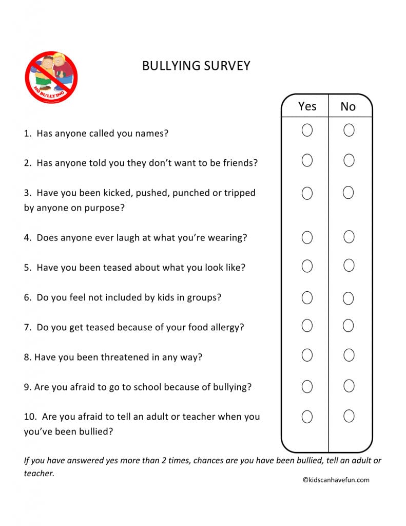 No Bullying Activities Posters Certificates Worksheets Within Bullying Worksheets For Kids