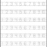 Number Tracing – 110 – Worksheet  Free Printable As Well As Number Tracing Worksheets 1 10