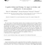Pdf Cognitivebehavioral Therapy For Anger In Children And With Cbt Worksheets For Oppositional Defiant Disorder