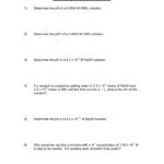 Ph And Poh Calculations Intended For Ph And Poh Calculations Worksheet