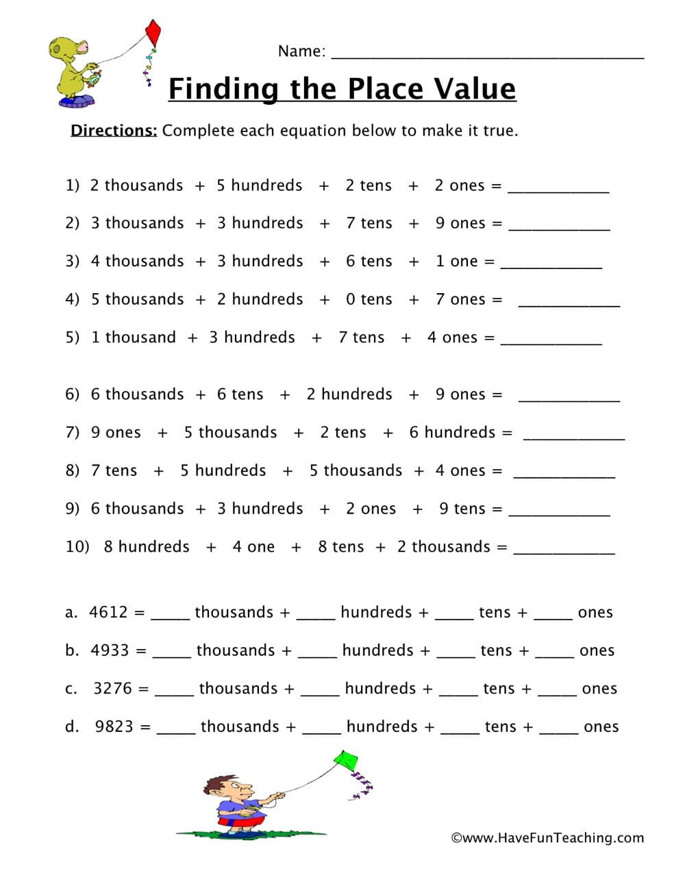 Place Value Worksheets  Have Fun Teaching Inside Place Value 10 Times Greater Worksheet