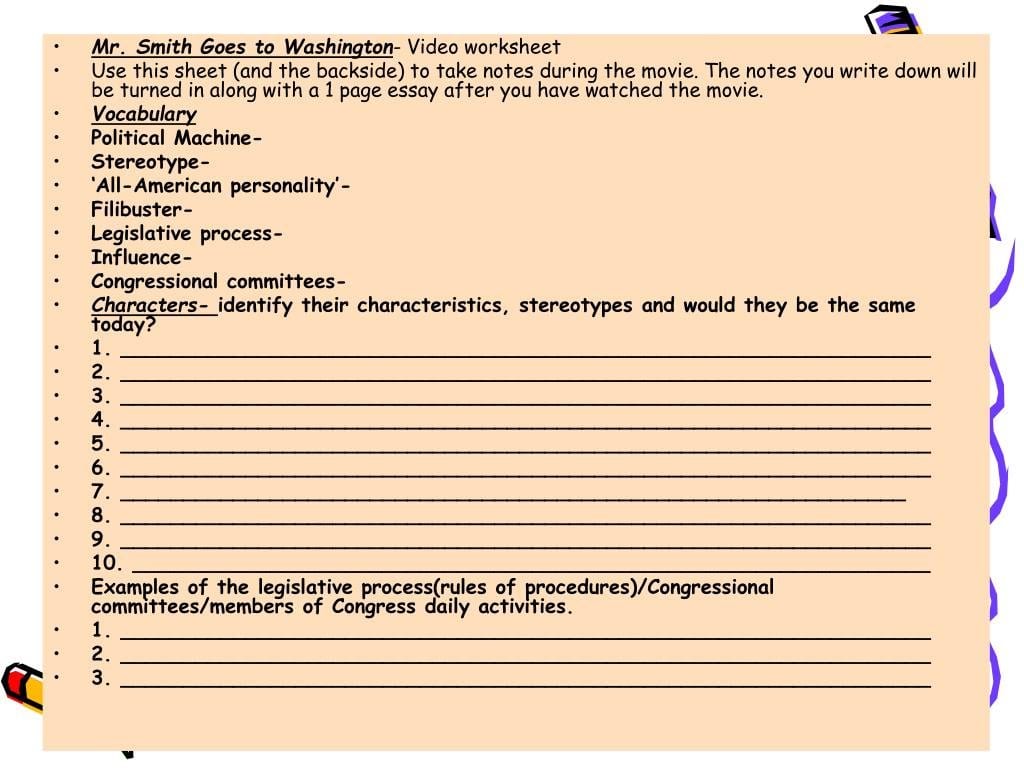 Ppt  Civics Powerpoint Presentation  Id6412646 Within Mr Smith Goes To Washington Worksheet