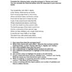 Prologue Version 1 With Romeo And Juliet The Prologue Worksheet