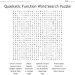 Quadratic Function Word Search Puzzle  Wordmint Also Solving Using The Quadratic Formula Worksheet Answer Key