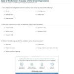 Quiz  Worksheet  Causes Of The Great Depression  Study Within The Great Depression Worksheet Answer Key