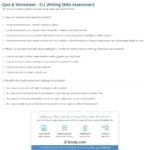 Quiz  Worksheet  Ell Writing Skills Assessment  Study Along With Skills Assessment Worksheet