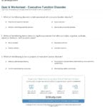 Quiz  Worksheet  Executive Function Disorder  Study As Well As Executive Functioning Worksheets