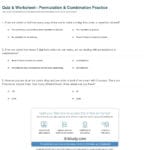 Quiz  Worksheet  Permutation  Combination Practice Intended For Permutations And Combinations Worksheet Answers
