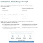 Quiz  Worksheet  Photons Energy  Wavelength  Study And Planck Equation Chem Worksheet 5 2 Answers