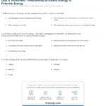 Quiz  Worksheet  Relationship Of Kinetic Energy To Intended For Introduction To Energy Worksheet Answer Key