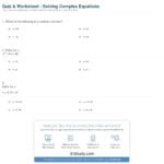 Quiz  Worksheet  Solving Complex Equations  Study Intended For Solve For X Worksheets