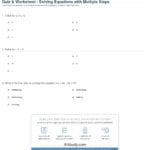 Quiz  Worksheet  Solving Equations With Multiple Steps Throughout Na 1St Step Worksheets