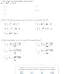 Quiz  Worksheet  Solving Equations With The Quadratic With Solving Using The Quadratic Formula Worksheet Answer Key