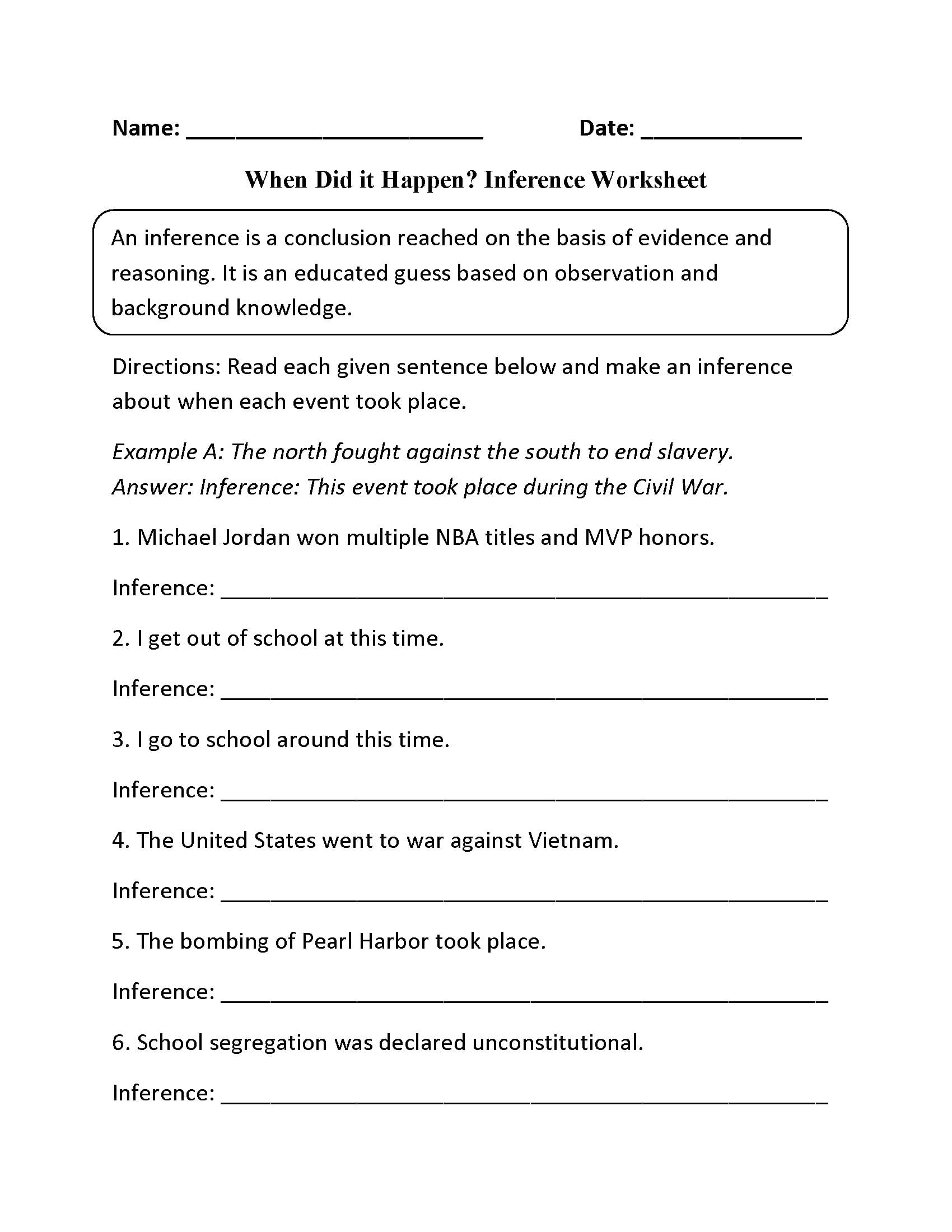 Reading Worksheets  Inference Worksheets As Well As Inference Worksheets Grade 4