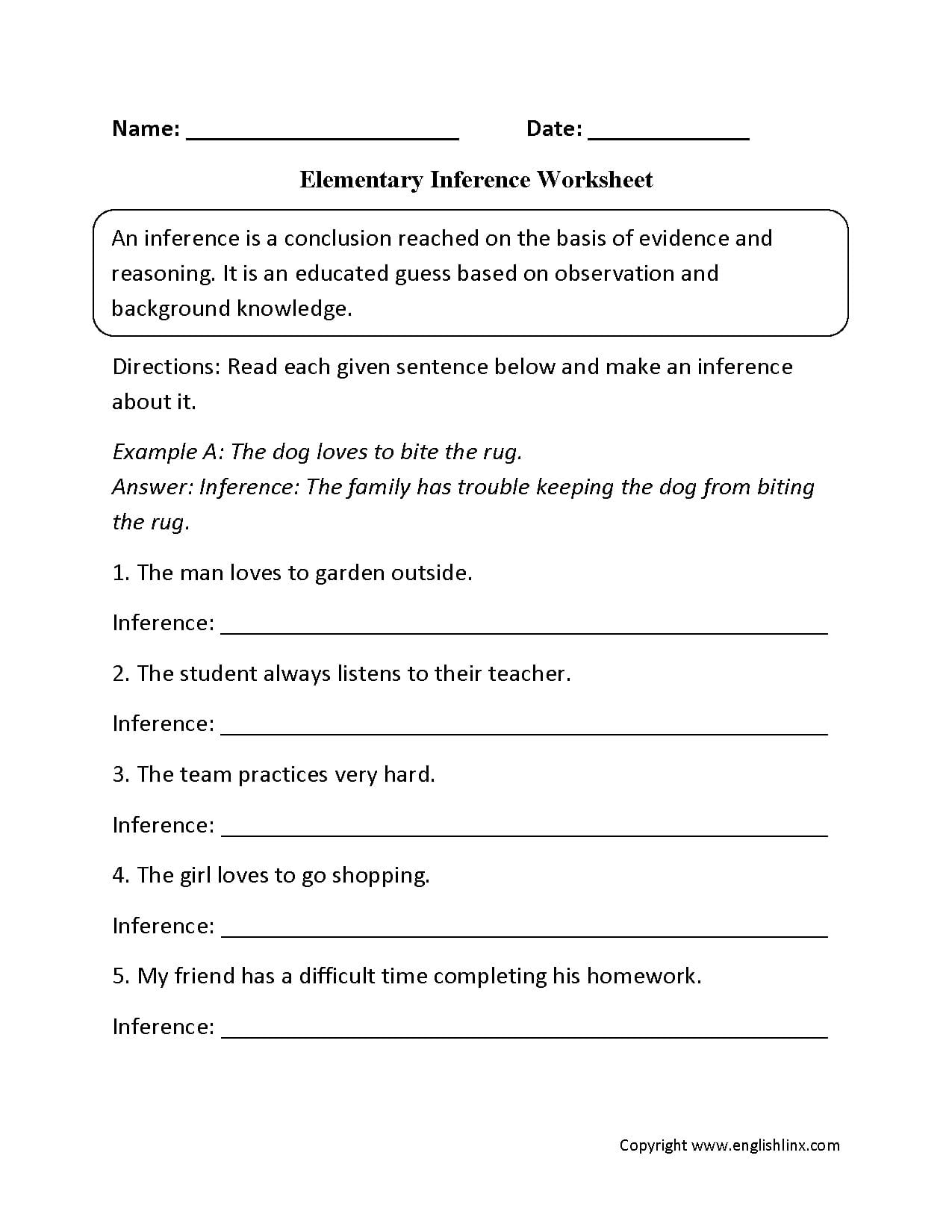 Reading Worksheets  Inference Worksheets Together With Inference Worksheets Grade 4