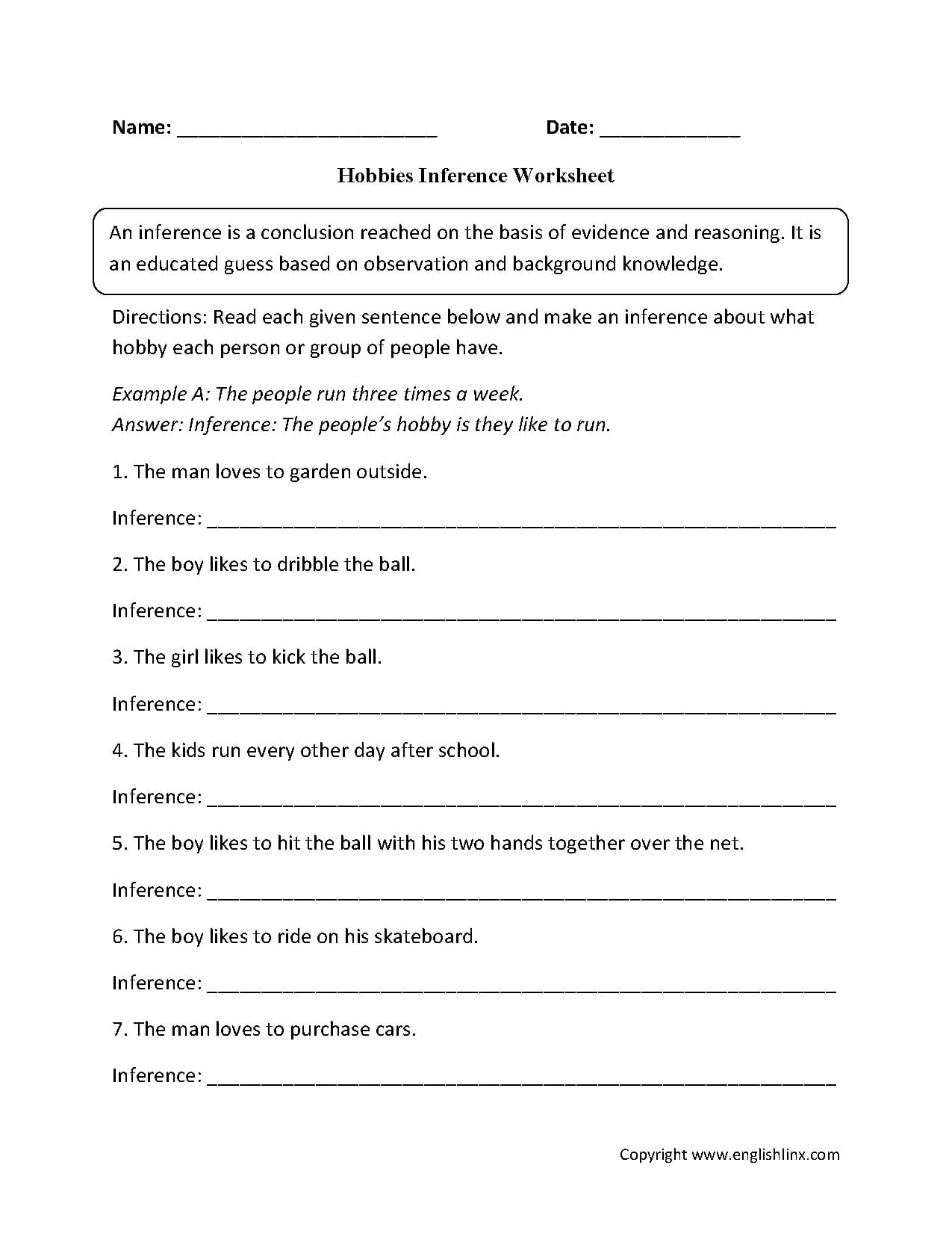 Reading Worksheets  Inference Worksheets Within Inference Worksheets Grade 4