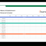 Restaurant Schedule Excel Template  7Shifts With Regard To Employee Schedule Worksheet
