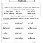 Second Grade Prefixes Worksheets Along With Root Words Worksheet