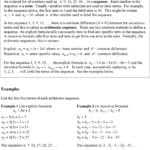 Sequences Arithmetic Sequences Examples  Pdf Also Arithmetic Sequences As Linear Functions Worksheet