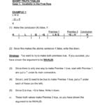 Short Truth Table Method Outline Together With Truth Table Worksheet With Answers