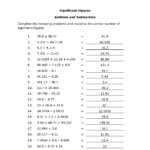 Significant Figures Worksheet Pdf  Addition Practice  Page Or Science Worksheet Answers