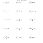 Solving Linear Equations  Form Xa ± B  C A For Solve For X Worksheets