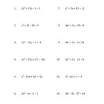 Solving Quadratic Equations For X With 'a' Coefficients Up As Well As Solve For X Worksheets