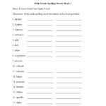 Spelling Worksheets  Fifth Grade Spelling Worksheets Throughout Spelling Worksheets For Grade 5