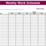 Template For Weekly Schedule  Wesleykimlerstudio Pertaining To Employee Schedule Worksheet