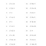 The Factoring Quadratic Expressions With A Coefficients Of 1 Throughout Factoring Quadratics Worksheet