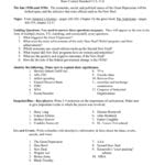 The Great Depression And New Deal In The Great Depression Worksheet Answer Key