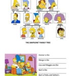 The Simpsons' Family Tree  English Esl Worksheets With Simpsons Family Tree Worksheet Spanish