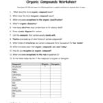 Worksheet Organic Compounds Or Organic Chemistry Worksheet With Answers